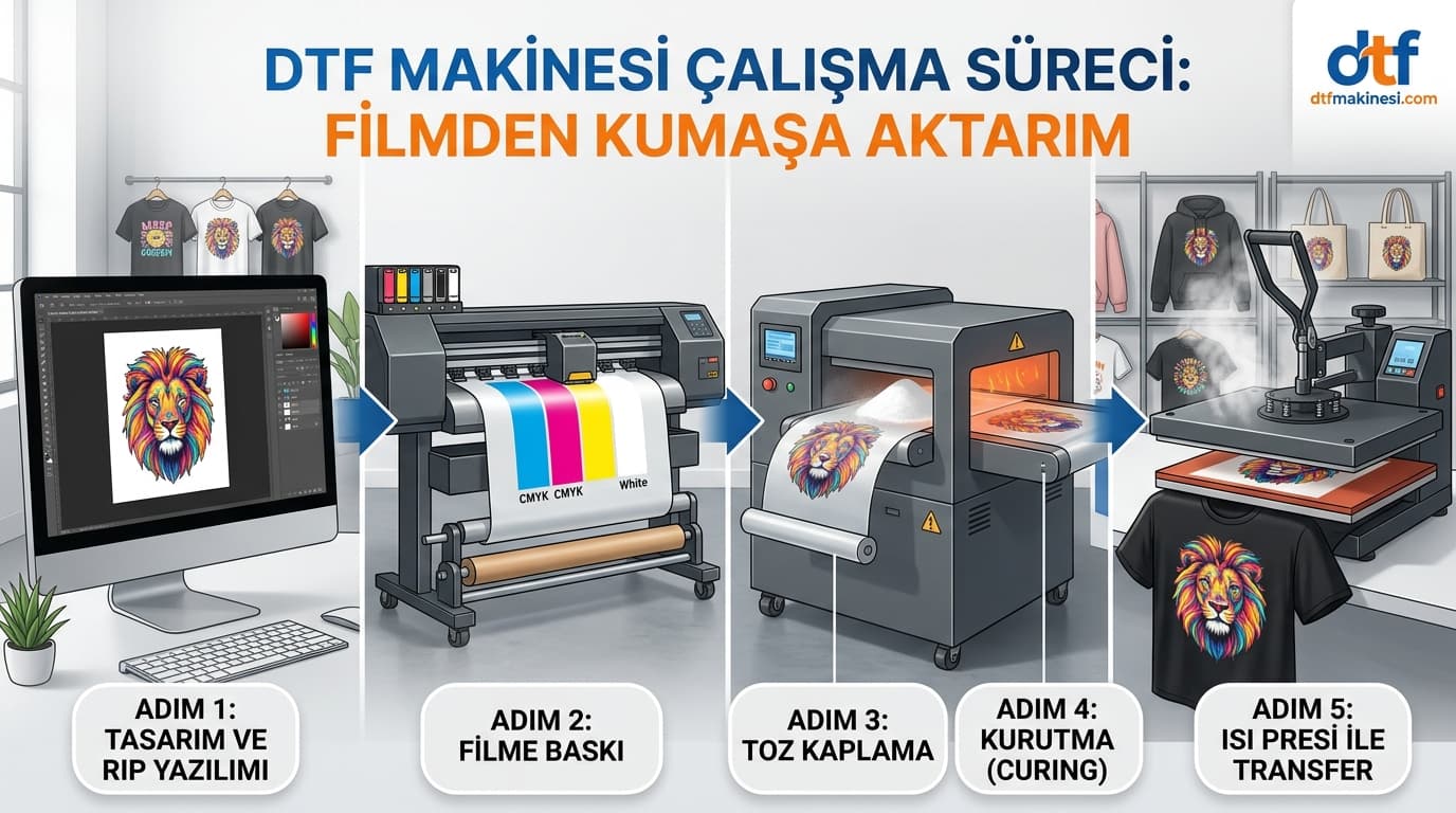 DTF Makinesi Nasıl Çalışır? Adım Adım